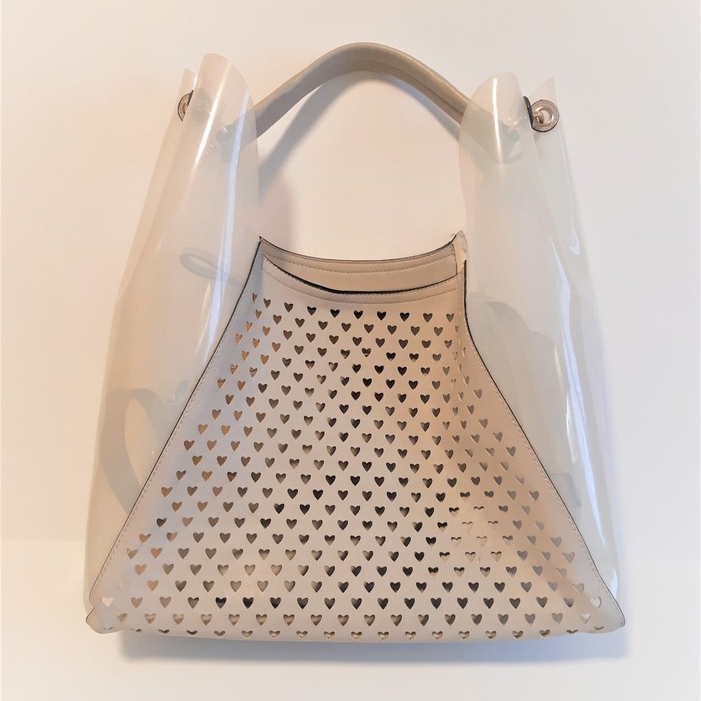 Hot 🔥 Transparent Gray💕 Vegan leather Handbag +  🎁